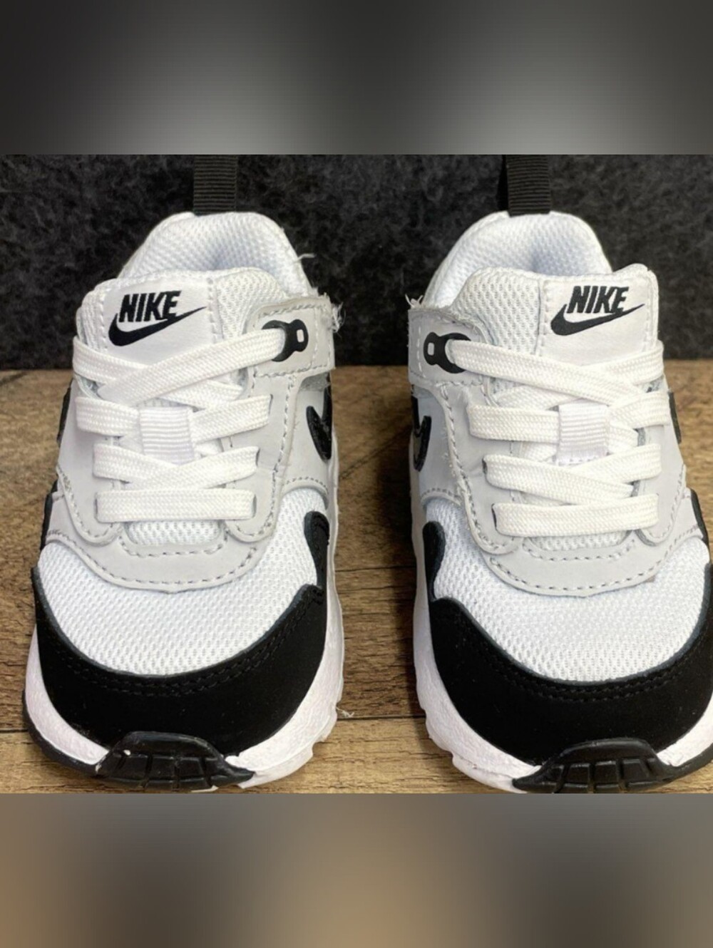 Nike Air Max 1 Easyon (TD) White Black Toddler Sneakers Size 4C NIB $65 - Picture 7 of 12
